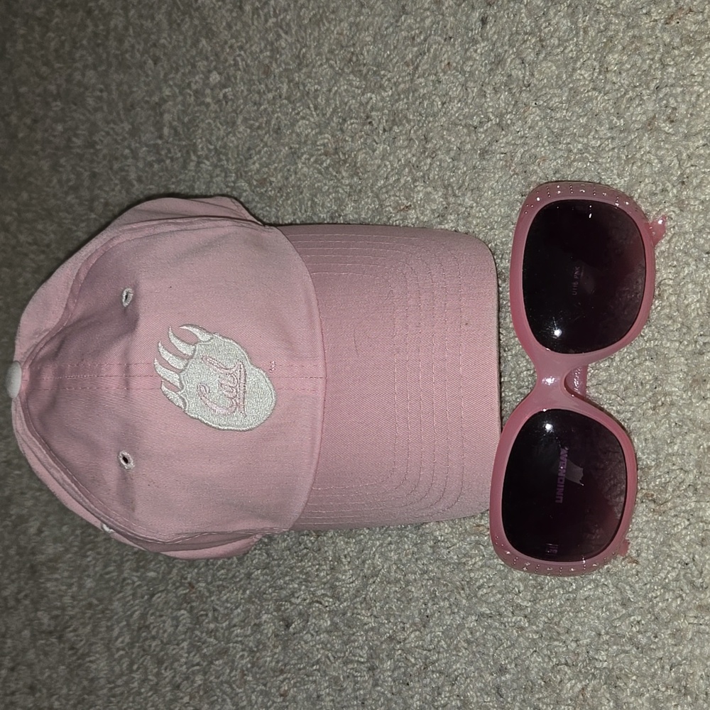 Pink Cal Bears Hat and Unionbay Sunglasses